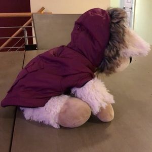 Casual Canine- XXS Winter Coat with Faux Firm trimmed hood